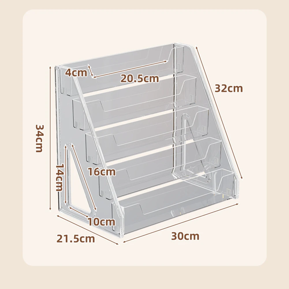 Clear 5-Tier Acrylic Card Display Stand Set Of 1/2 For Collectors & Postcard Acrylic Display Rack Transparent Multi-layer Stand