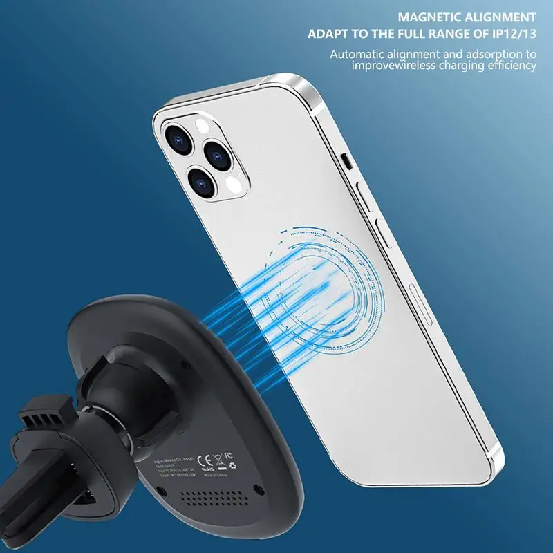Wireless Car Charger Auto-Clamping Holder Wireless Car Mount Holder Type-C Fast Charging Auto Clamping Automobile Charger Phone