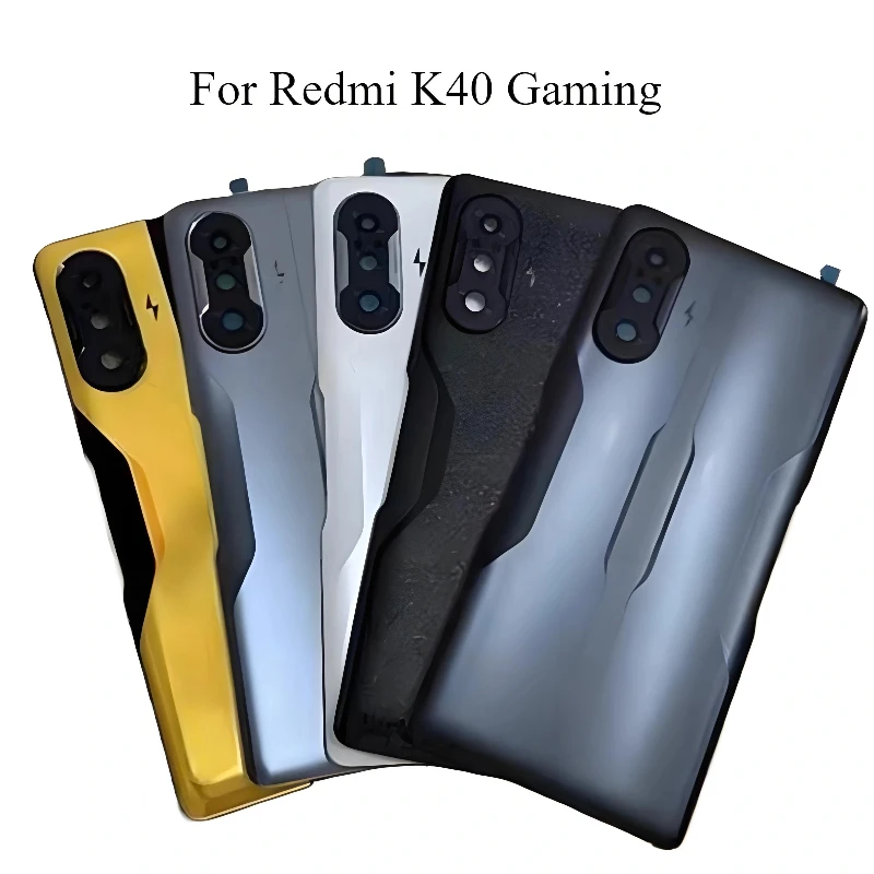 Replacement Battery Back Cover With Camera Lens Frame For Redmi K40 Gaming Rear Glass Housing Mobile Phone Repair Spare Parts