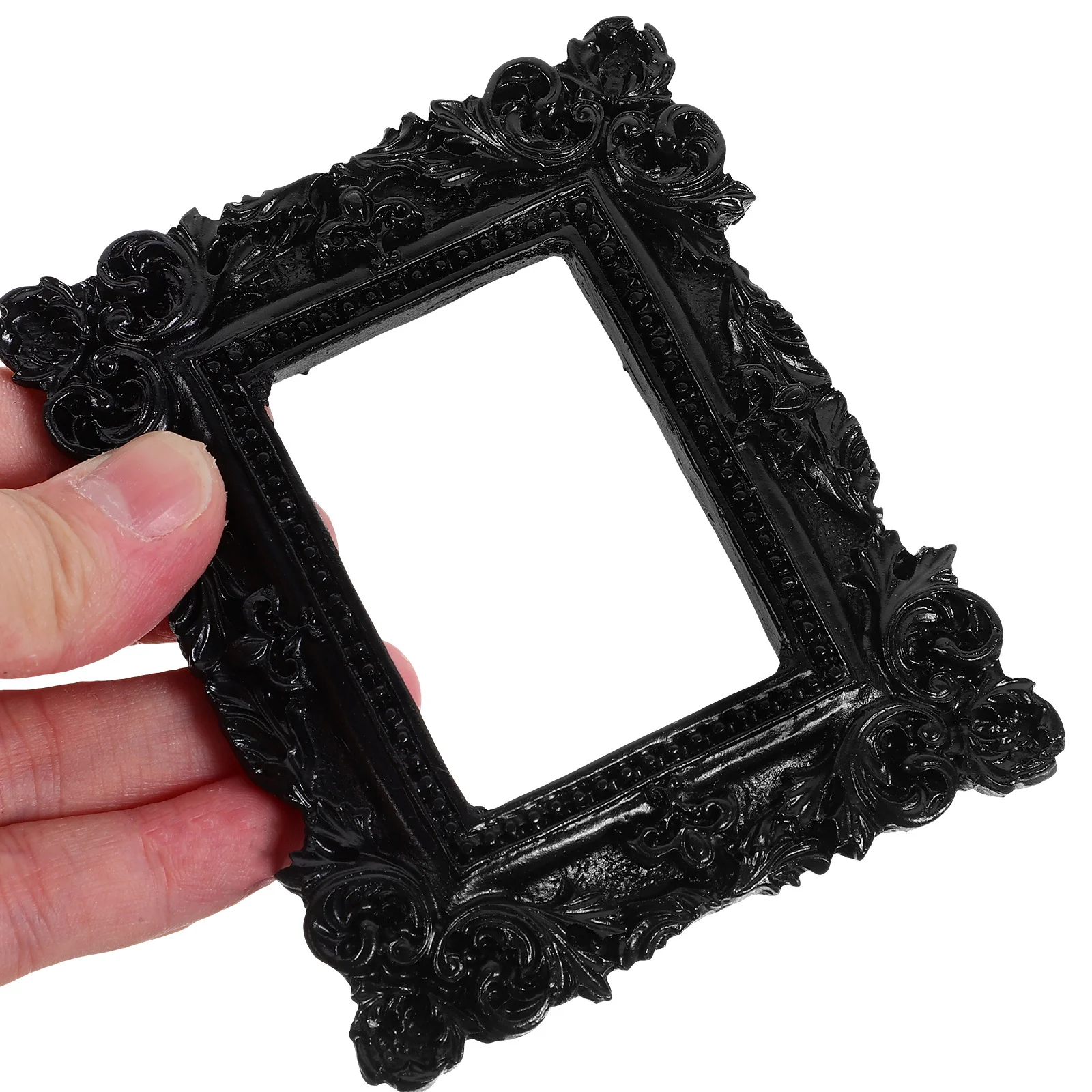 

2Pcs Vintage Mini Picture Frames Resin Baroque Photo Frame Ornament Decor for Photography Desktop Display Mini Picture Frame