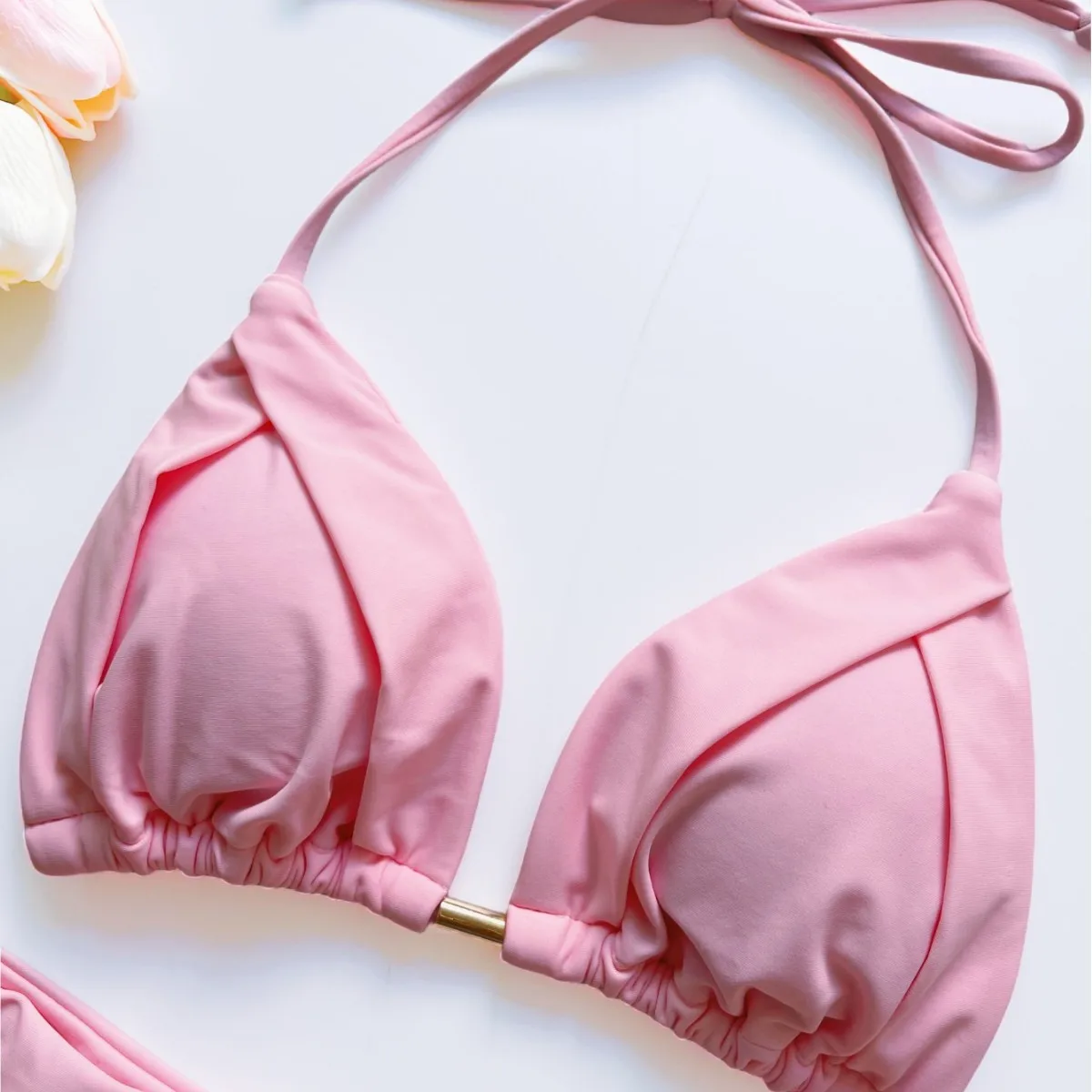 Tassel Solid Color Suit Swimsuit Beach Sexy Women Swimsuit European and American New Ropa Para Mujer