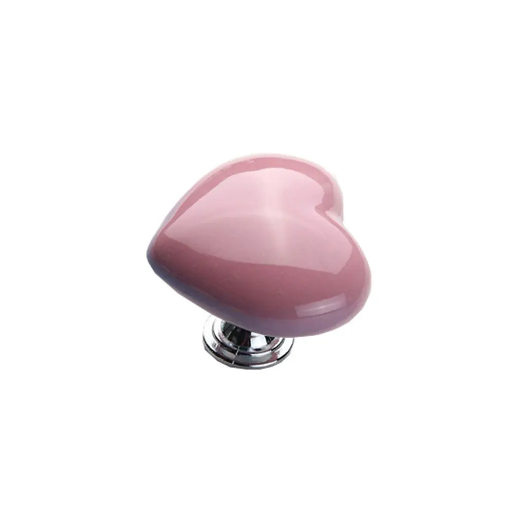 

4Pcs Heart Shape Ceramic Door Knobs Wear Resistant Pull Handle for Cabinet Drawer Wardrobe Cupboard Blue Furniture