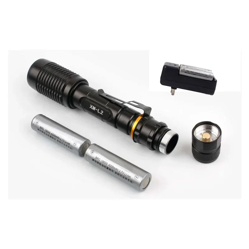 Swayboo T6 Glare IP65 livello impermeabile Rattlesnake LED ricarica torcia militare Zoom telescopico casa campeggio all'aperto pattuglia