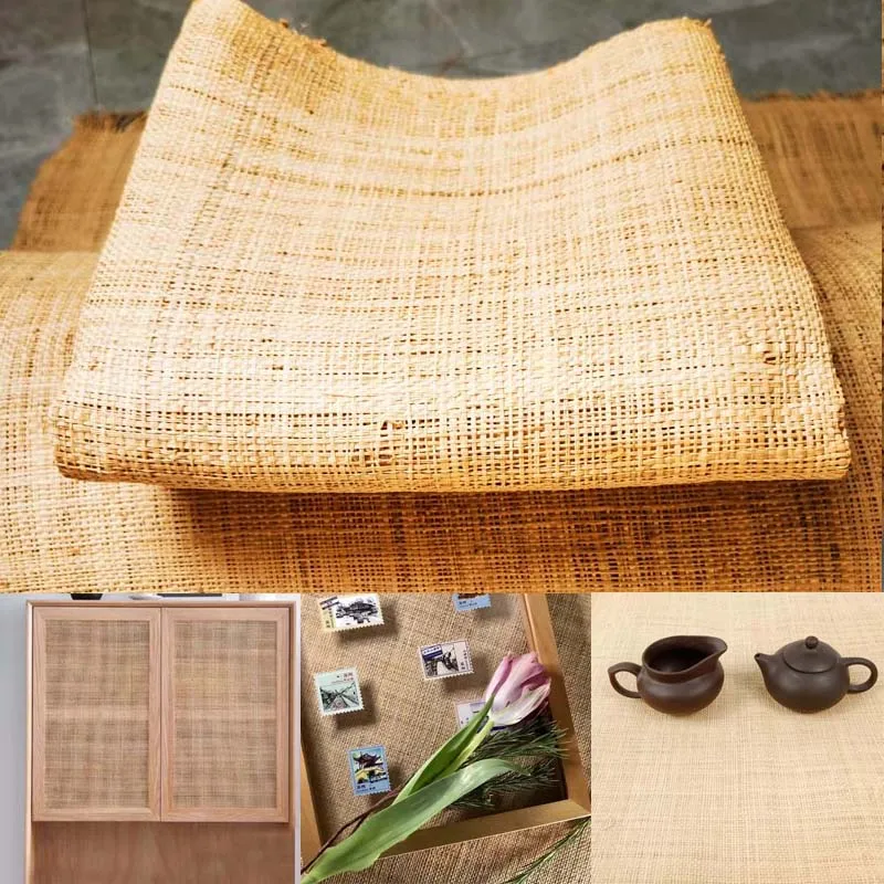 

Natural Raffia Straw Mat Handmade Weaving Craft Material For Repair Decorate Home Furniture Cupboard Cabinet Chair Table Ceiling