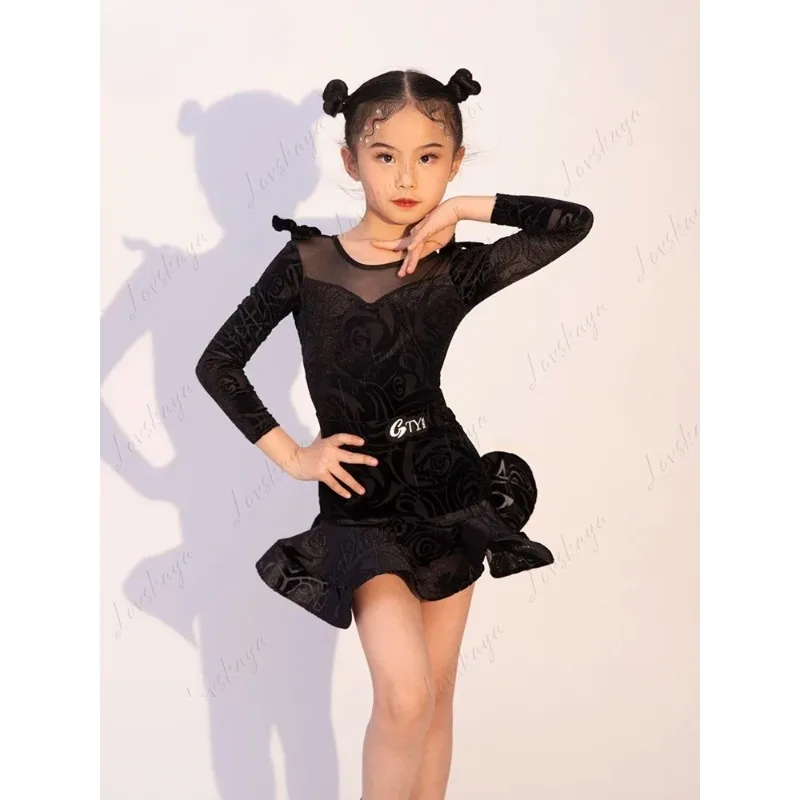 

Latin Dance Wear Girls White High Sense Latin Exercise Clothing Female Performance Wear