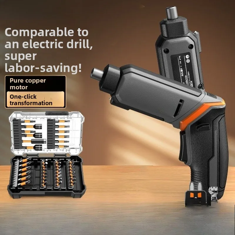 4.2V Cordless Electric Screwdriver 90° Rotatable Handle Rechargeable Mini Power Screwdriver with Bits Charger