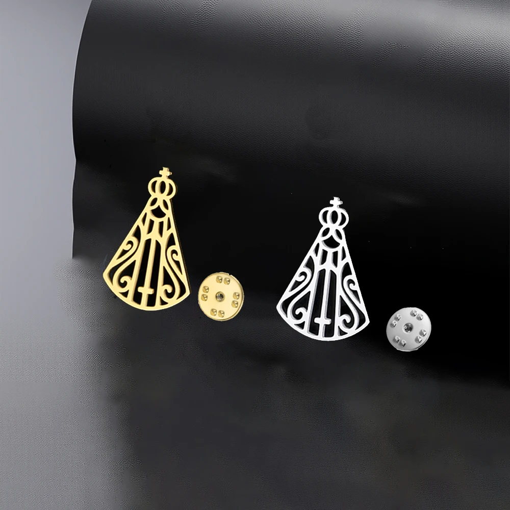 

Брошь HIPEE Our Lady Aparecida из нержавеющей стали, модная брошь с изображением Девы Марии, ювелирные украшения для женщин и мужчин