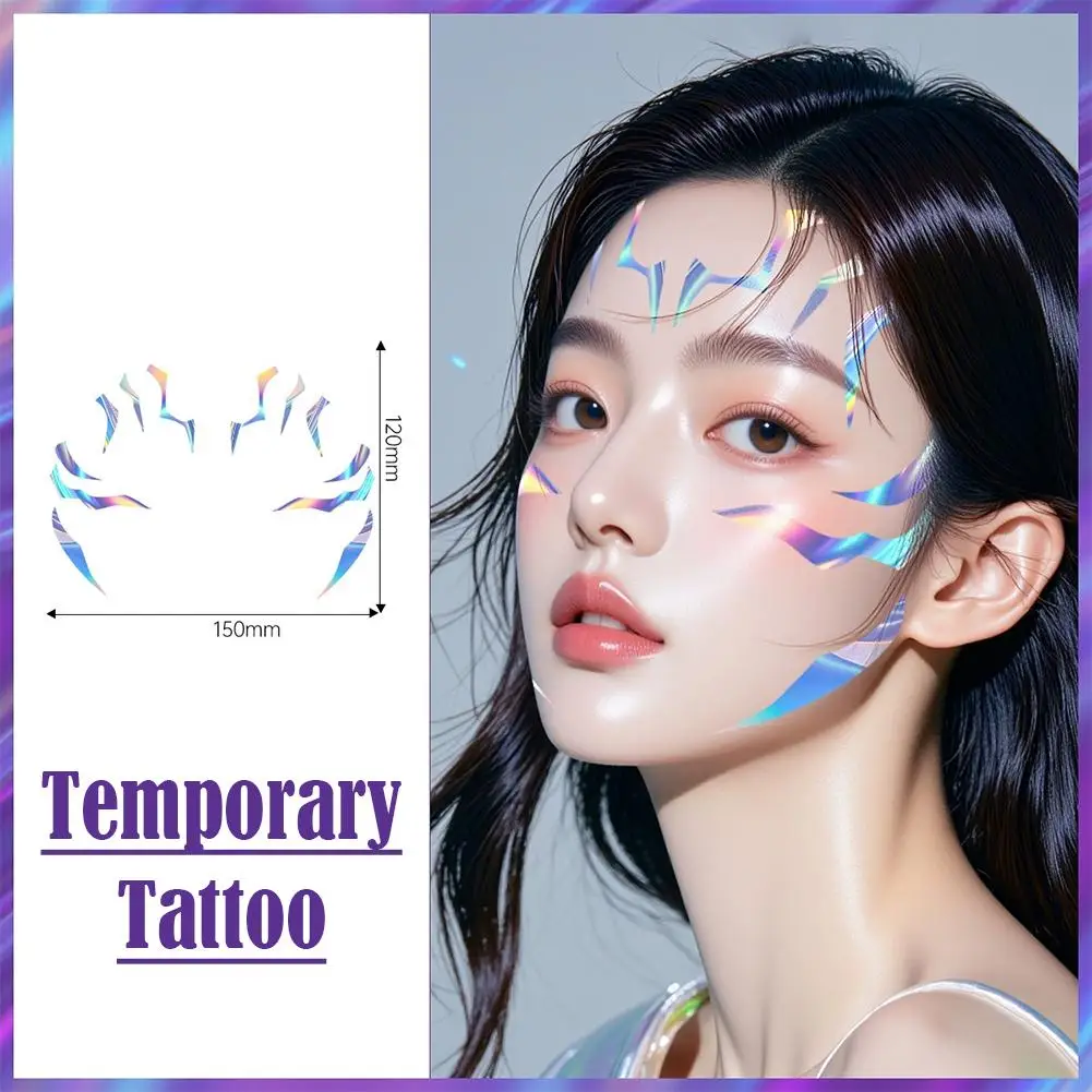 وشم مؤقت K-Pop Demon Hunters، مكياج أرجواني لايتنينج بولد للعب الأدوار التنكرية، ملصقات فنية للوجه مقاومة للماء