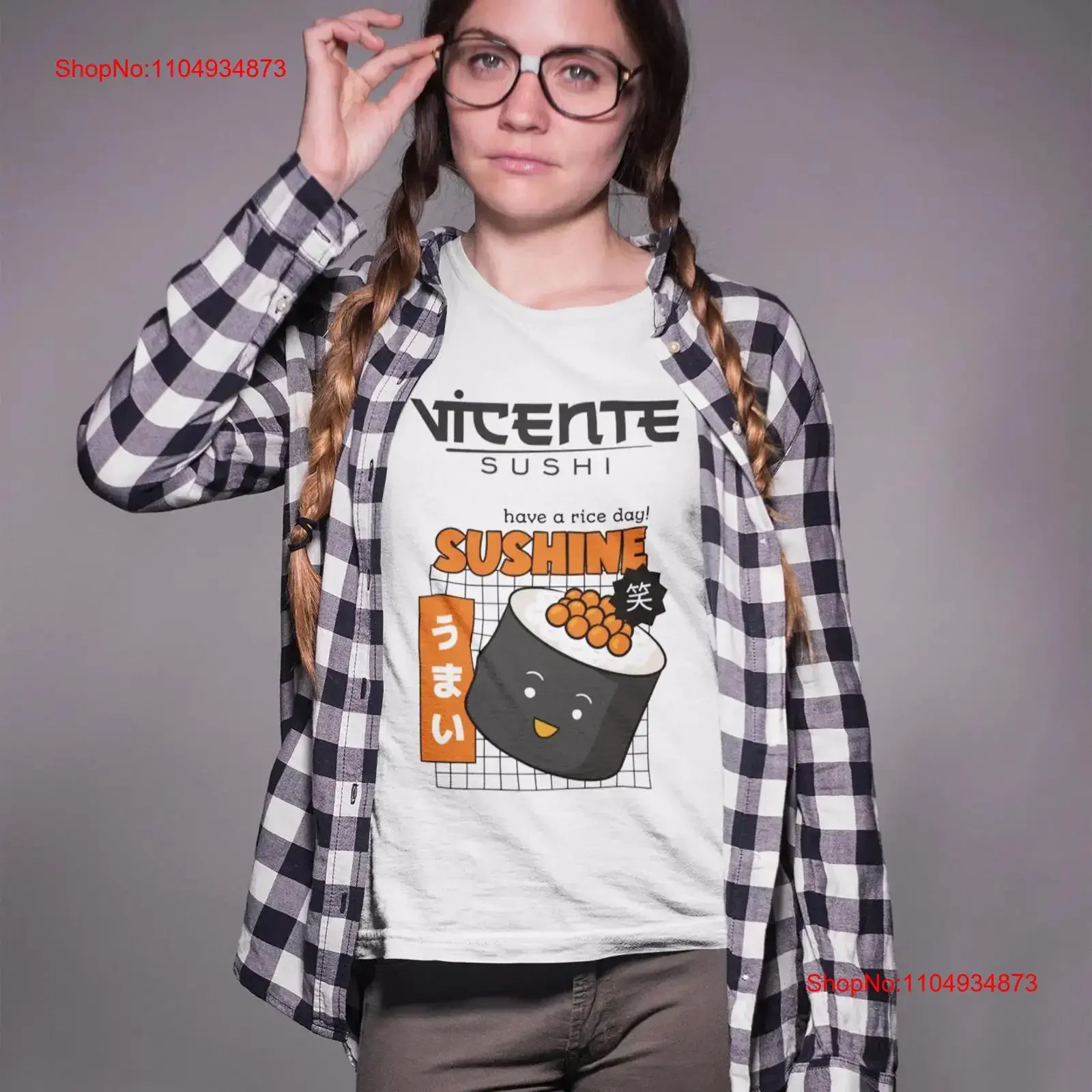 Vicente Sushi edición especial camiseta cocina japonesa tiene un día de arroz vintage lavado ligeramente elegante versátil Unisex suave