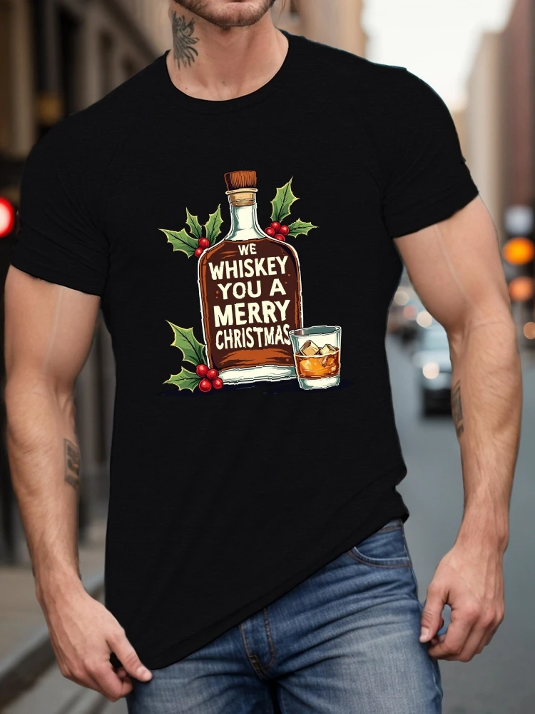 YOU A MERRY CHRISTMAS Graphic design -100% cotton summer O-neck short sleeve casual printed men's T-shirt.