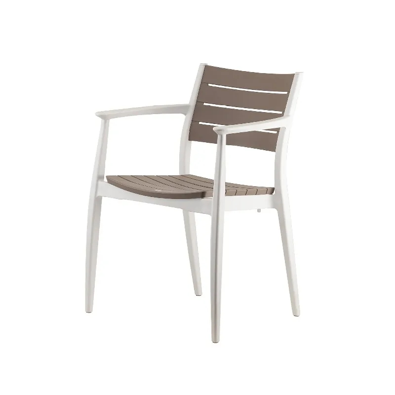 

New Chinese Fashion Backrest Armchair Leisure Chair Stacked Restaurant Plastic Dining Chair Cafe Chair
