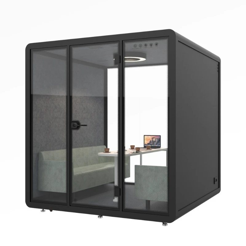35db Acoustic Single Soundproof Desk Portable Recording Studio Conference Pod Soundproof Table Sofa with Table