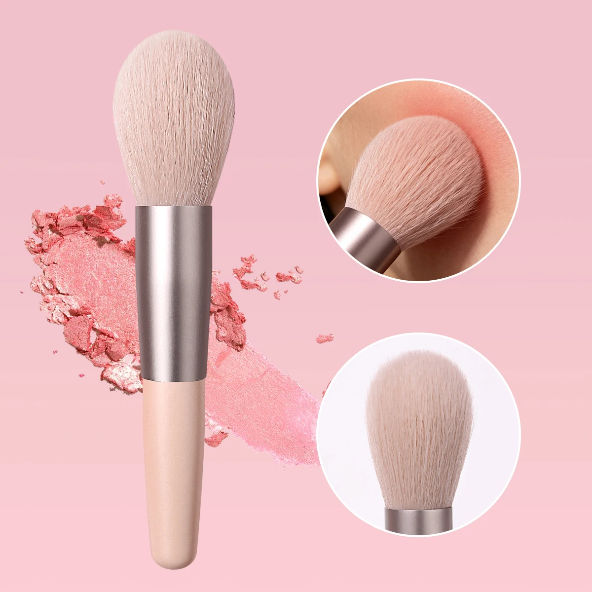1Pc Blush Makeup Brush, Soft Face Cosmetic Brush For Blush Powder Highlight Contour Daily Face Makeup Tool