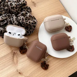 Korea Leuke Eenvoudige Koffie Melk Thee Kleur Siliconen Oortelefoon Case Voor AirPods 1 2 3 4 Pro 2 Draadloze Bluetooth Opladen Box Cover