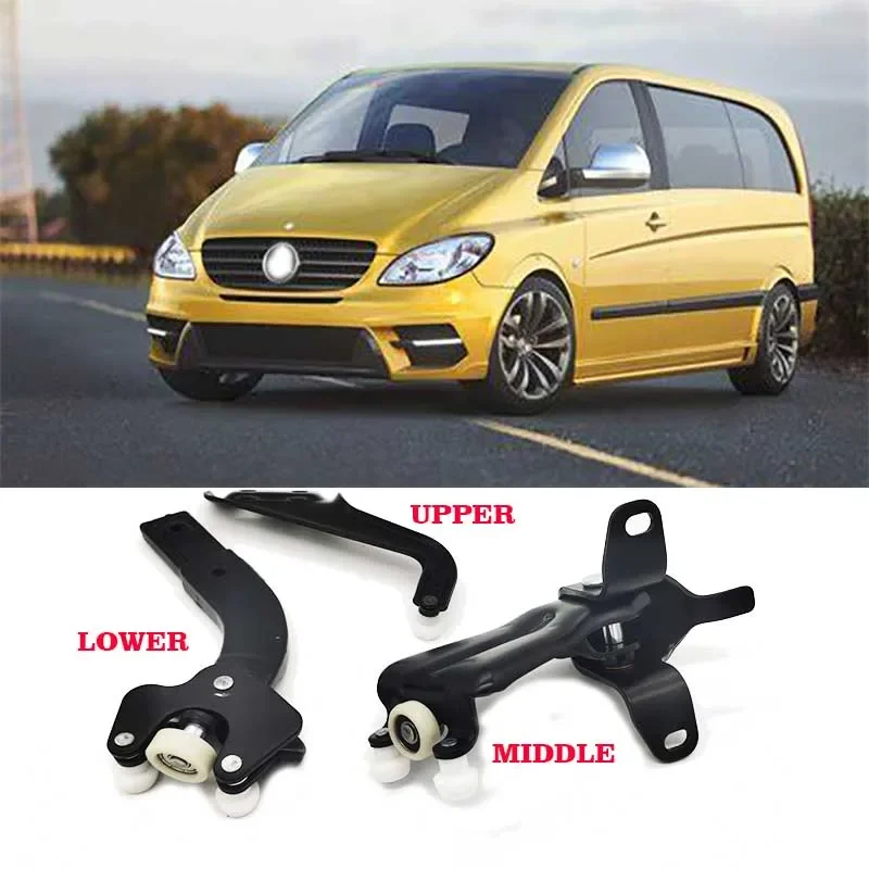For MERCEDES VITO 639 VIANO ROLLER GUIDE SLIDING DOOR UPPER MIDDLE LOWER RIGHT SET 6397601747 6397601547 6397601347