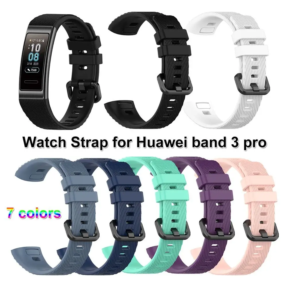 Classics Buckle Replacement Smart watch Sports Silicone Watch Band Bracelet Strap Wristbands For Huawei Band 3 / 3 Pro