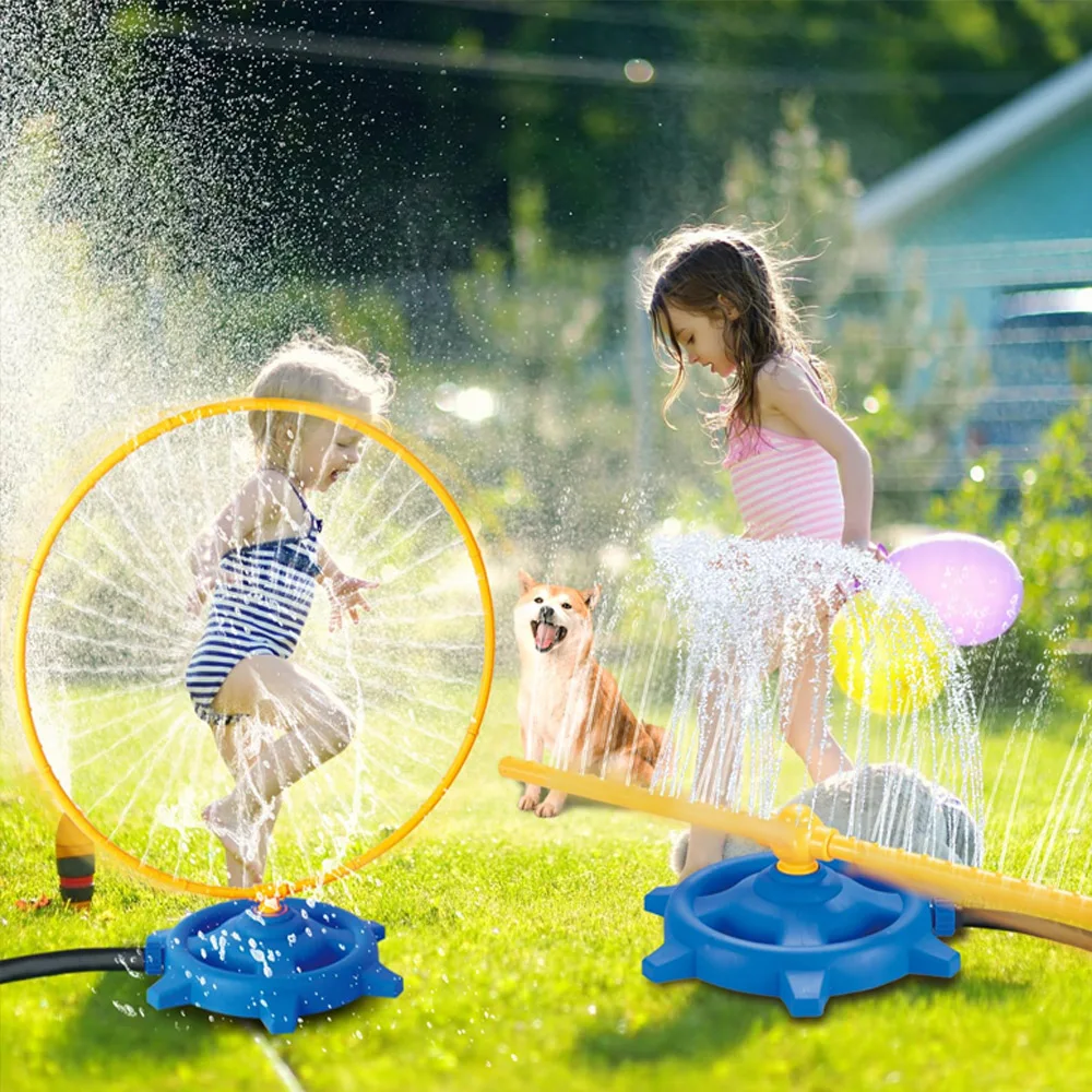 Brinquedos esportivos mangueira circular sprinkler anel rotating spray de água jogos ao ar livre para crianças quintal jardim piscina crianças brinquedos do bebê