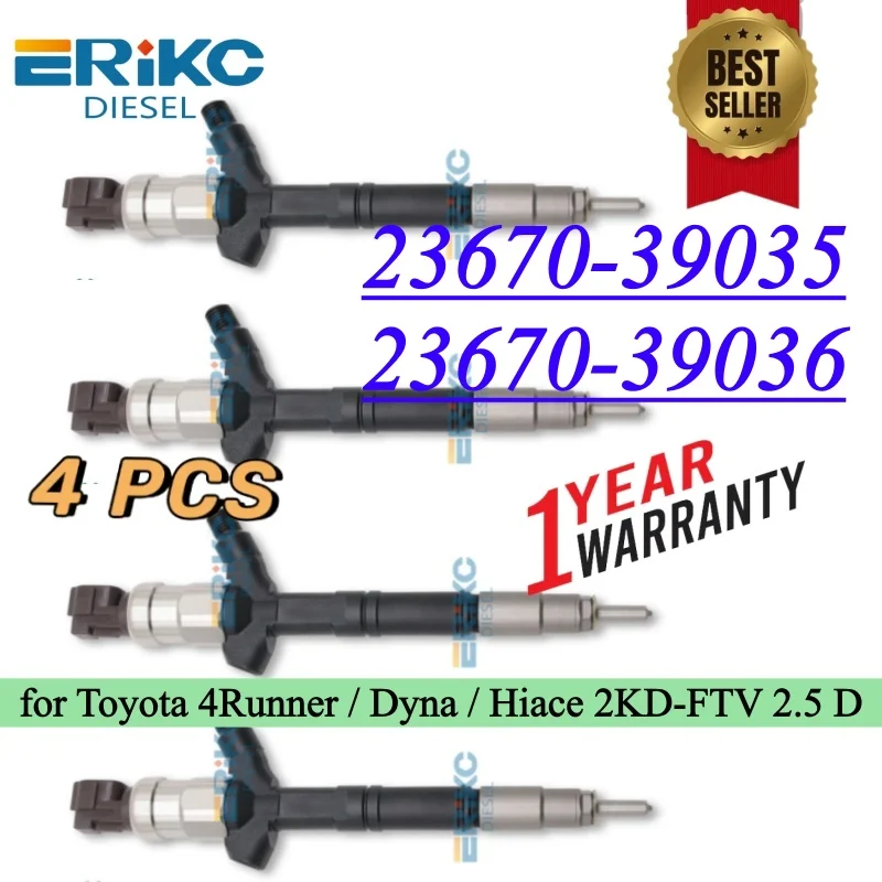 

23670-39035 Diesel Injector 23670-39036 for Toyota Hilux 2KD-FTV 2.5L D4D Engine Nozzle 2367030035 23670 39036