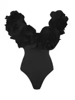 LGRQ Summer Slash Collar Ruffles Sleeveless Slim Bodysuit Female Polyester Speed Dry Swimsuit Clothing - Image 4