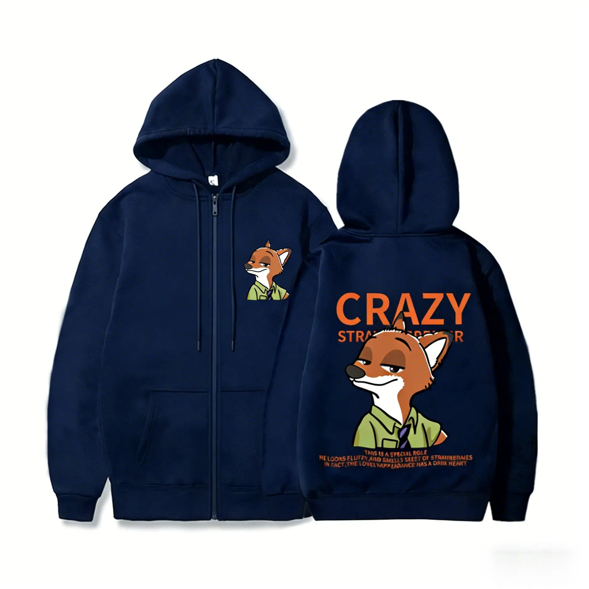

Толстовка на молнии Disney Zootopia для мужчин и женщин, толстовка большого размера, осень-зима 2026, Harajuku Nick Judy, повседневная уличная куртка с принтом