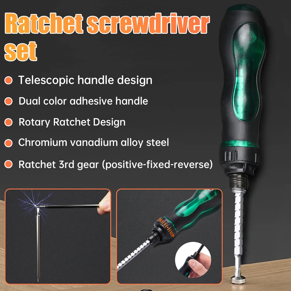 Ratchet Screwdriver Set High Quality Multifunctional Adjustable Inner Cross Shaped Triangular Plum Blossom Shaped Screwdriver