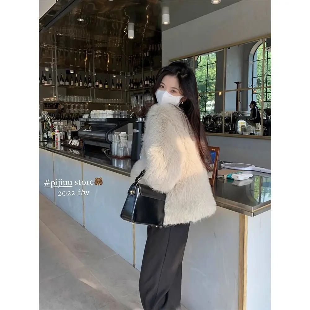 Environmentally Friendly Faux Fur Coat for Women in Autumn and Winter Loose and Fashionable Plush Toka Short Style Fur Jackets