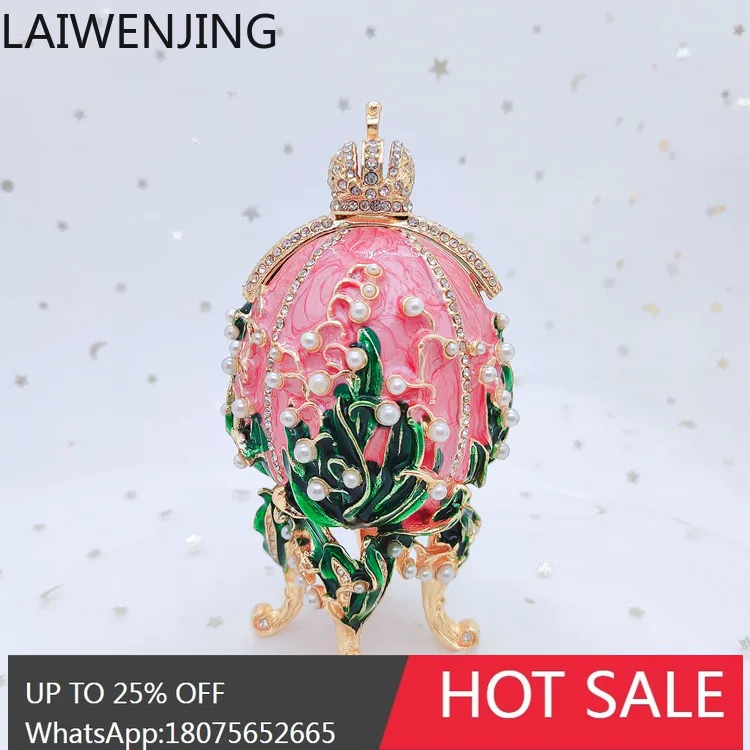 MJY New Enamel Lily of the Valley Photo Frame Egg Alloy Jewelry Box Home Decoration