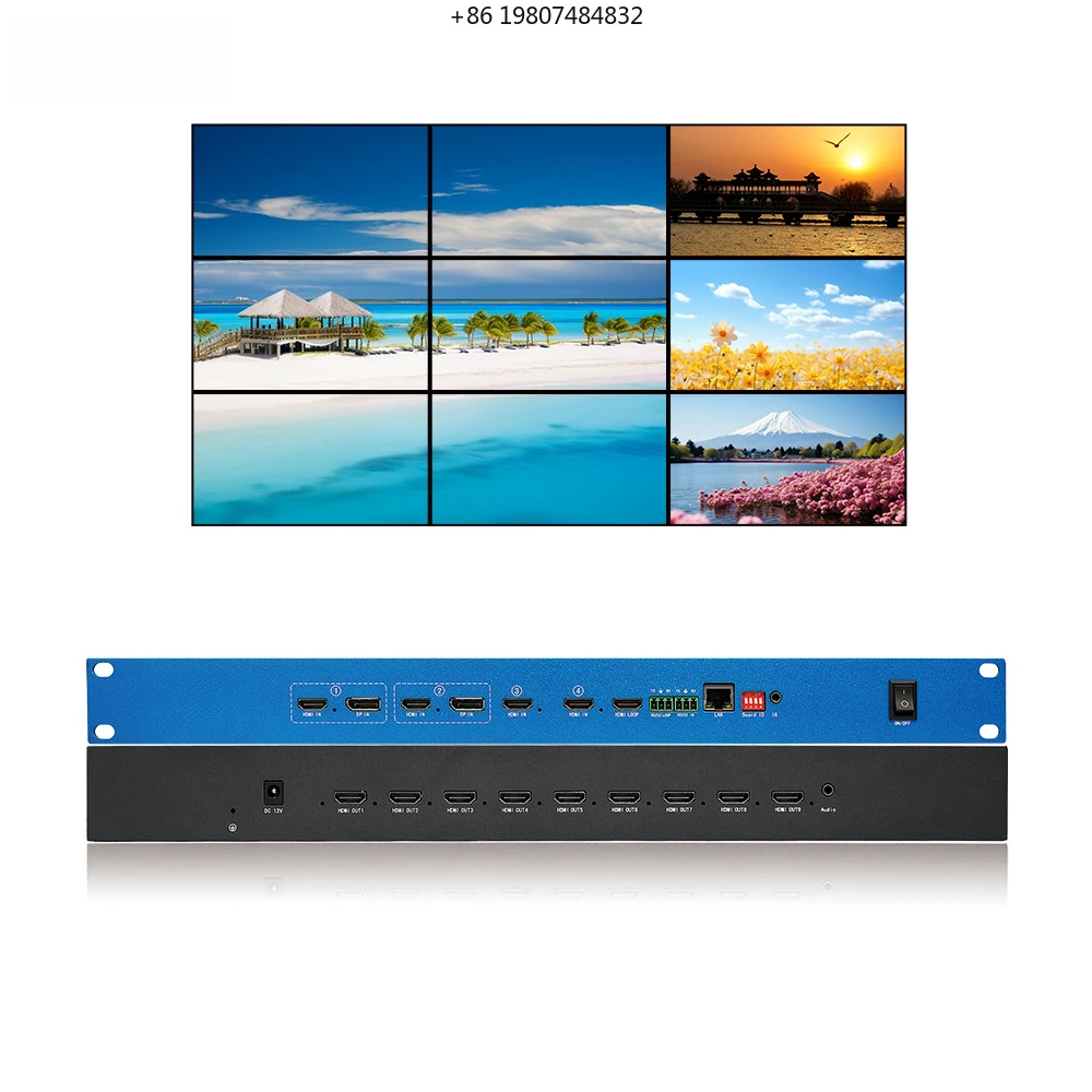 Interfaces 3-Year Warranty Ultra HD 4K60 4-In 9-Out Video Mixer with Seamless Switching HDMI2.0/1.3