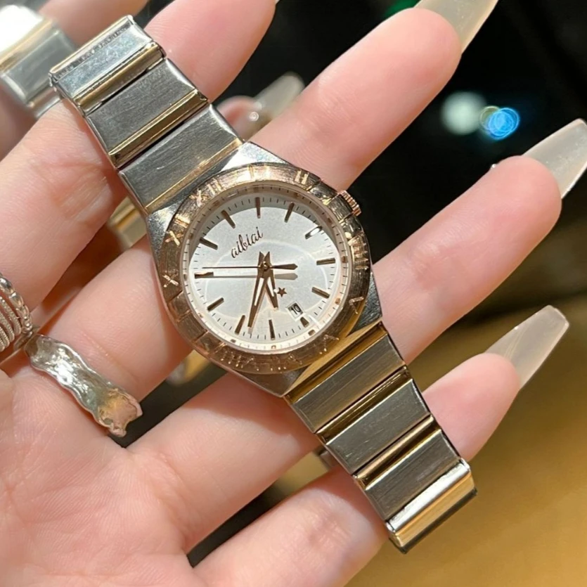 Fashion Avantgarde Diamond Watches Women Luxury Gold Quartz Winding Watches Steel Strap Ladies Watches Female AAA Clock Relogio