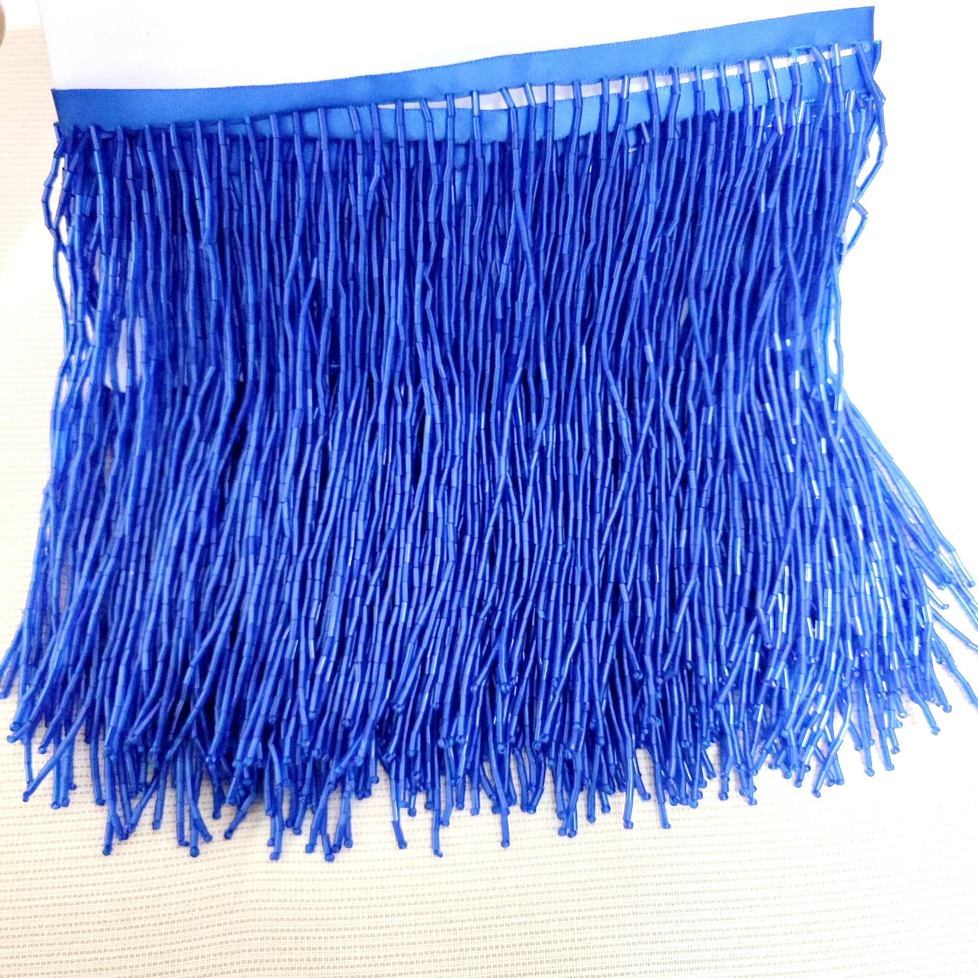 6 inches All Bugle Beads Beaded Fringe, Dancewear, Dress, Costume Beaded Tassle Fringe, Lampshade Bag Fringe, 43 different Color