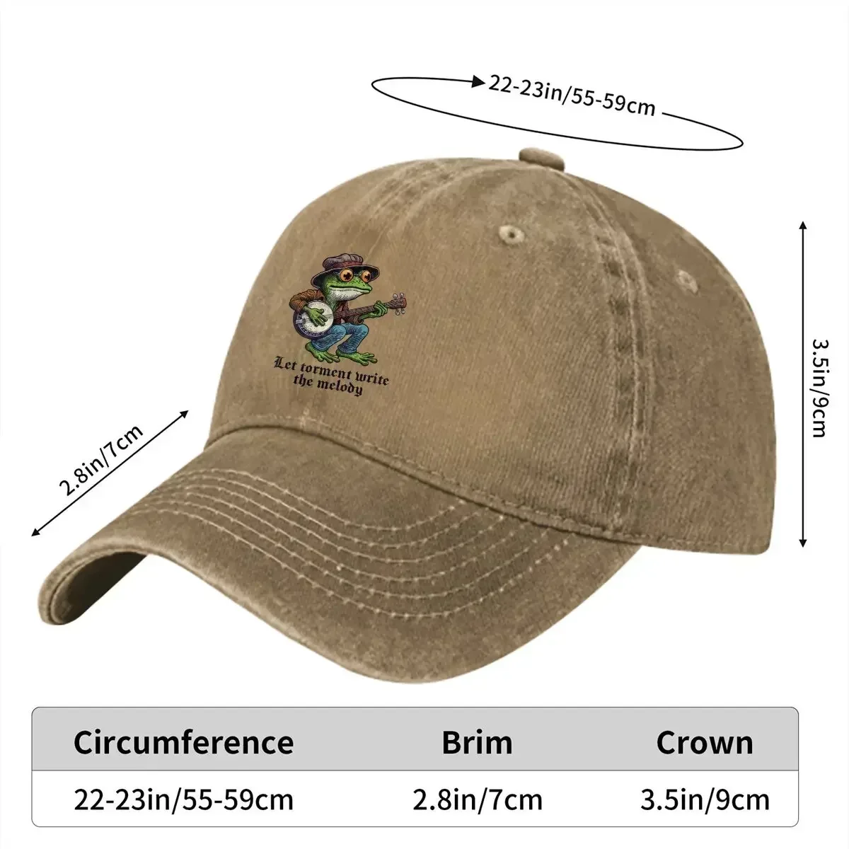 2026 Let Torment Write the Melody Baseball Cap Men Hats Women Visor Protection Snapback Frog Caps