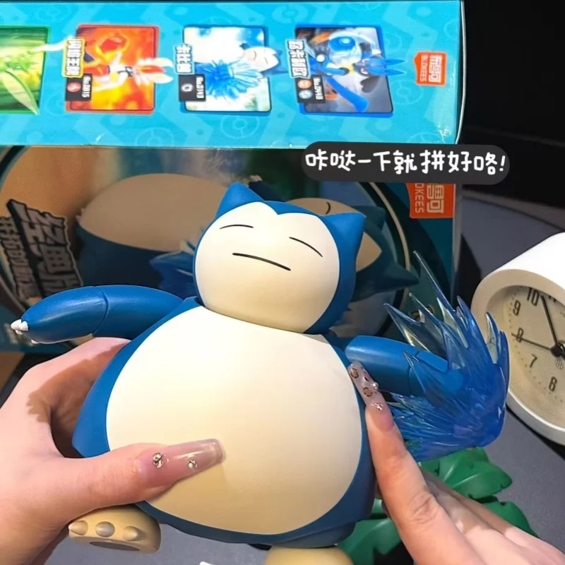 Original Blokees Pokemon Figure Snorlax Assemble Figurine Scyther Lucario Model Decor Anime Figure Collectable Toy Gift Stock
