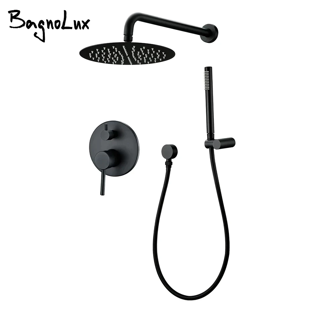 Brass Black Bathroom Shower Set 8\