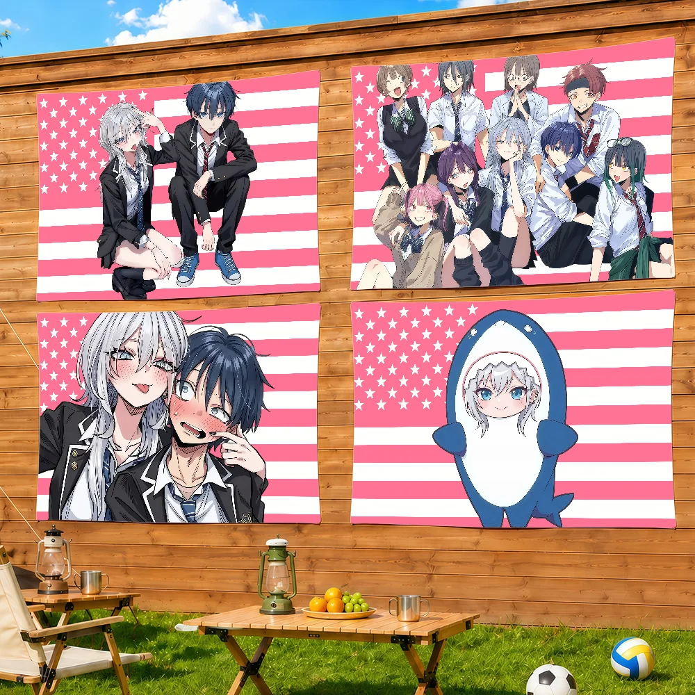 Haimiya-senpai Wa Kowakute Kawaii Manga Flag Decorative Home Yard & Garden Decor Banner - Indoor Outdoor Wall Hanging Flag