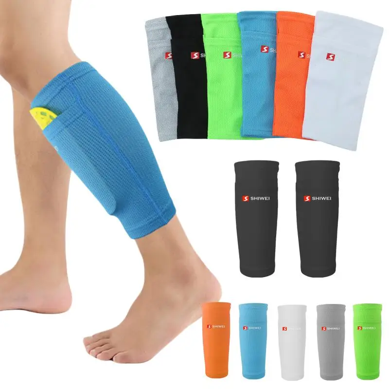 1Pair Breathable Nylon Shin Pads Holder 1Pair Football Leg Guard Sleeves for Boys Men Sports Safety Soccer Protector
