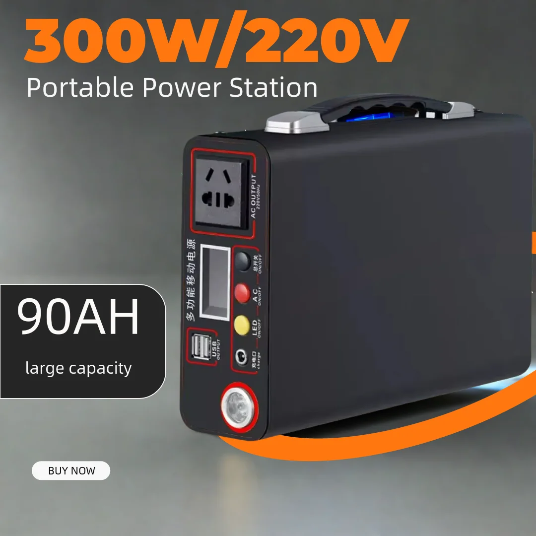 300W 220V Portable Power Station 90Ah/45AH Energy Storage Power Supply External Battery for Outdoor Camping RV Multi-function