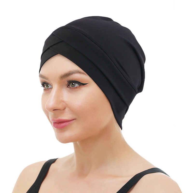 Neue Frauen Kreuz muslimischen Hijab Innenhut islamischen Untertuch arabischen Wrap Chemo Bandana muslimischen Schal Hijab Motorhaube Kappe indischen Hut – Detail 4
