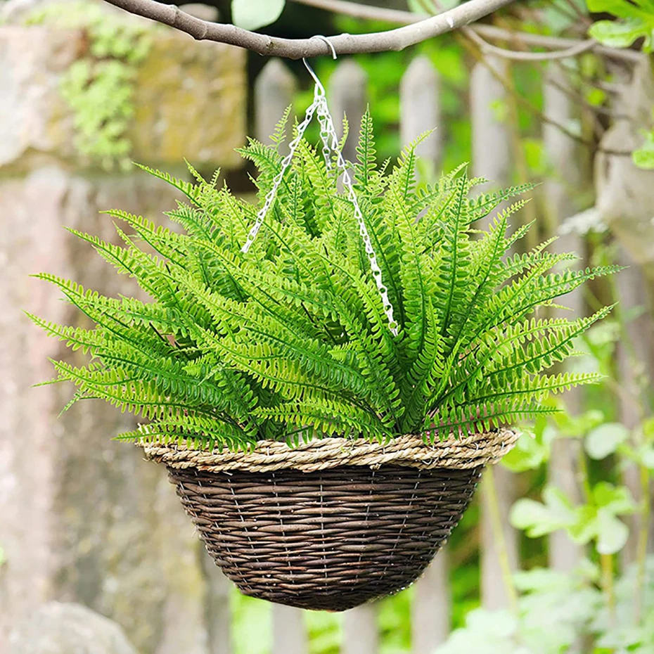 Fake Plastic Plants Decorations With 7 Branchs UV Resistant For Outdoor Home Kitchen Decor Garden Decoration Artificial Plants
