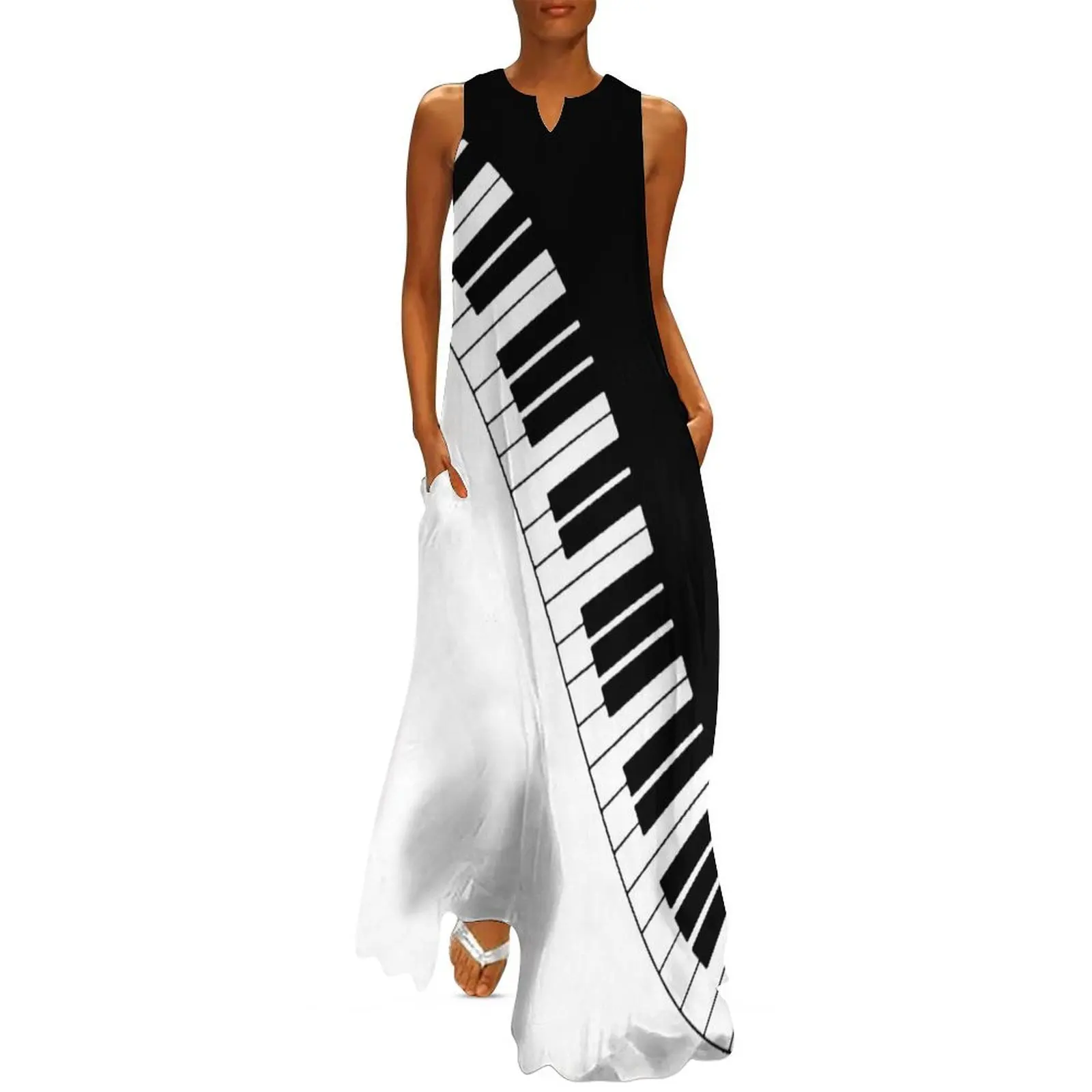 

Piano Keyboard Long Dress elegant dresses plus sizes evening dresses women dresses for womens