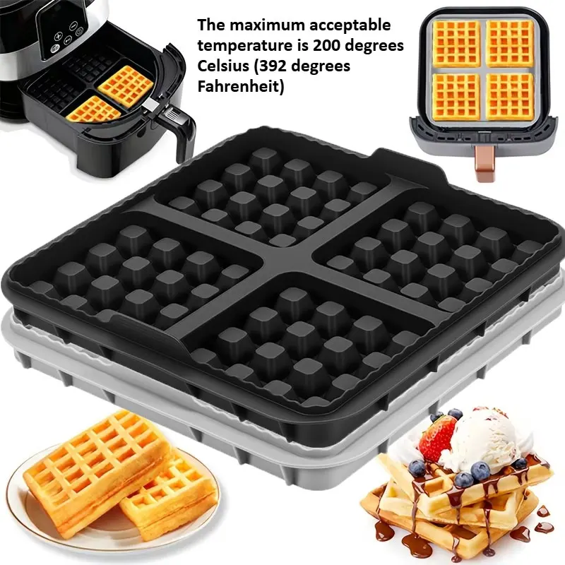 1/2pcs Air Fryer Silicone Waffle Mold, Kitchen Waffle Maker Square Waffle Mold for Cake Chocolate Craft Candy Soap Pastry Tools