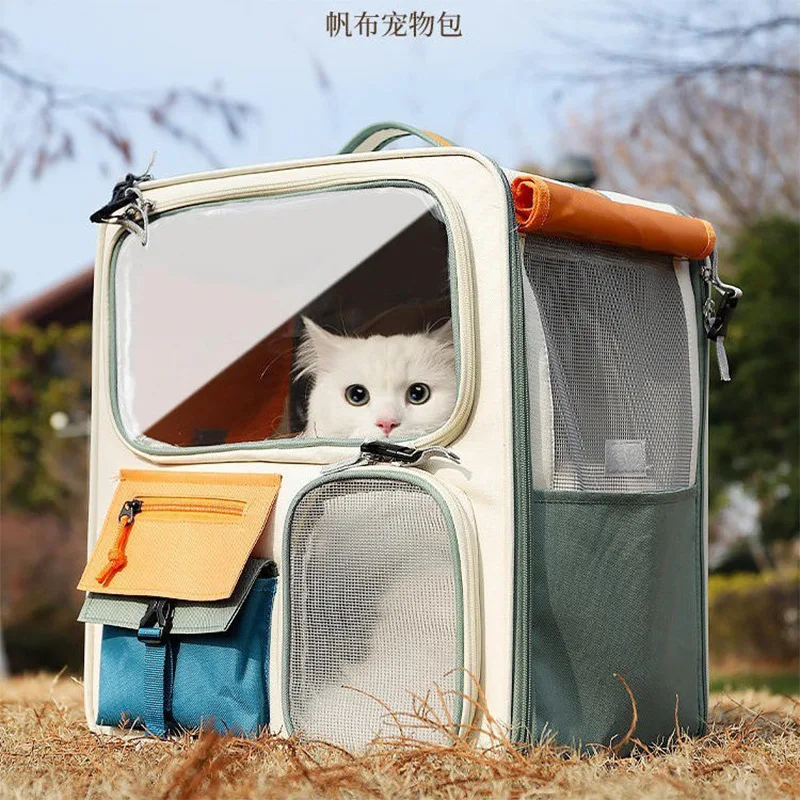 Cat Bag Outdoor Portable Cat Backpack Pet Shoulder Bag Schoolbag Warm Car Ride Divine Dog Large Capacity Cat Boxes