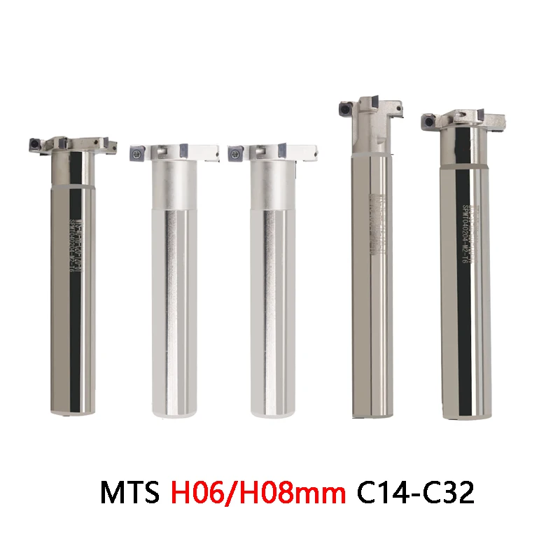 LIHAOPING MTS H06 H08 T-slot Milling Cutter Holder CNC Grooving Tool 6mm 8mm Thickness Three Sides End Mill Shank Inserts MPHT