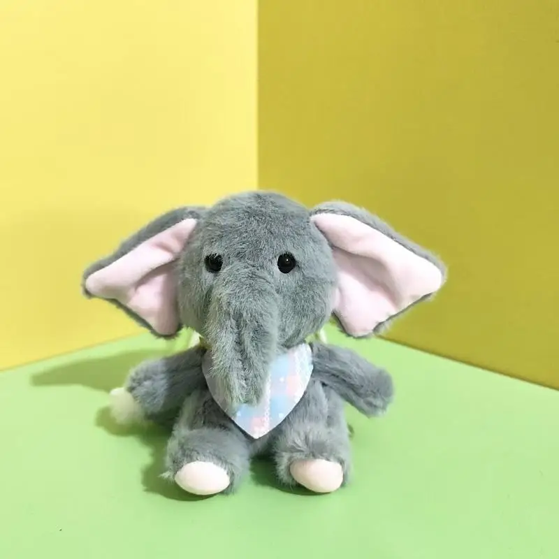 1 szt. Breloczek Zabawka Kreskówkowy Słoń Pluszowa Lalka Brelok Miękki Pluszowy Uchwyt na Klucze Zawieszka do Torby Uroczy Słoń Ozdoba do Plecaka