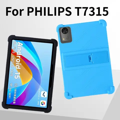 For PHILIPS T7315 10.1" Tablet Model Case,Soft Silicone Adjustable Stand Cover Lightweight Kids Friendly