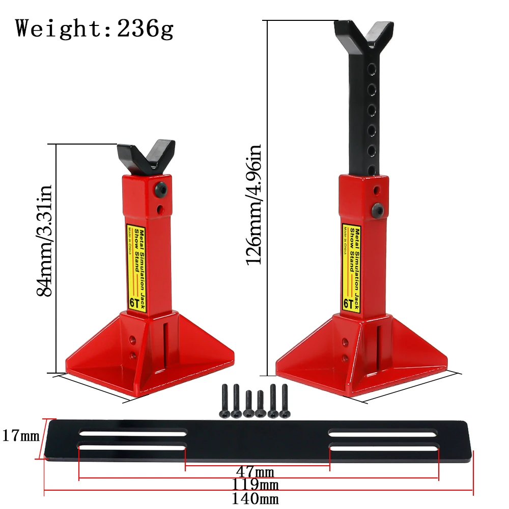 2pcs Metal Mini Jack Stands Decoration Repairing Tool For 1/10 Rc Crawler Car Traxxas Trx4 Axial Scx10 Rgt Yikong Cc01d110 Tf2
