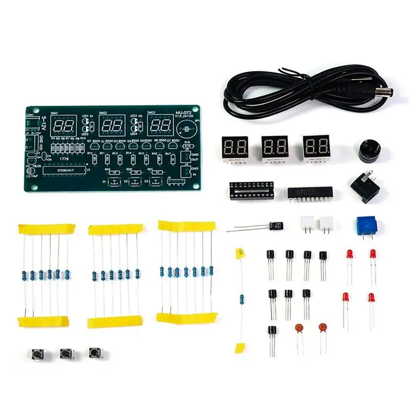 LLCS-DIY Electronic Clock Electronic Clock DIY Kit Digital Tube LED Display Suite Electronic Module Parts And Components