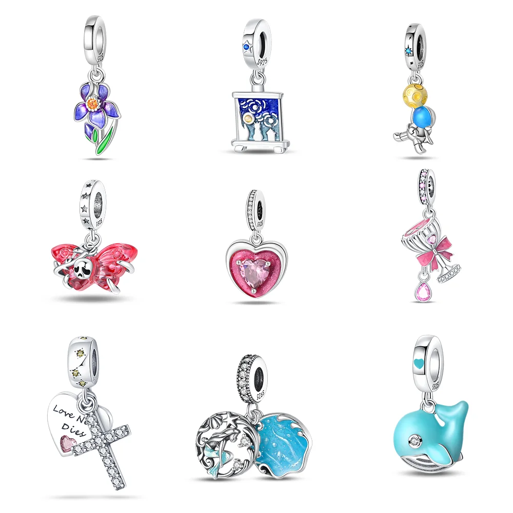 Versilberter Charm-Anhänger mit Glaubensbotschaft, schimmernder Kristall, trendiges Armband, Geschenk