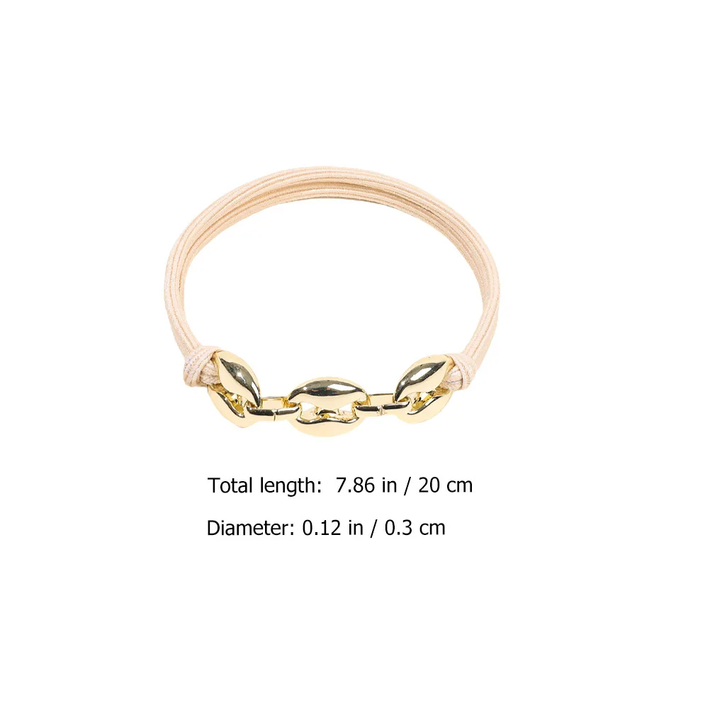 

3Pcs Electroplated Hair Ties Elastic Ponytail Holders Girls Bracelets Hair Accessories for Women Women Bracelet