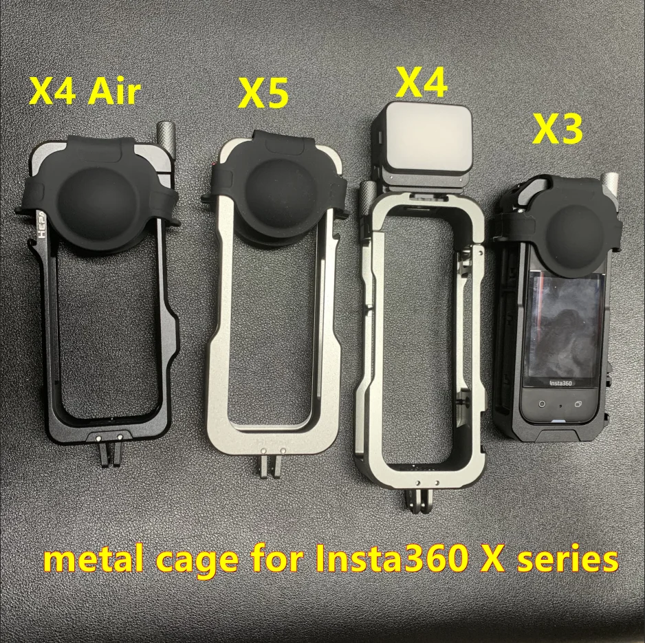 

Aluminum alloy Metal Rabbit Cage Frame Bag For Insta360 X4 Air/X5/X4/X3 Expansion LED magnetic Light Camera Accessories