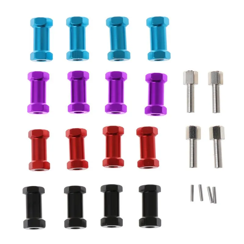 4 Uds eje de Metal ampliar 12mm adaptador de rueda hexagonal 15mm 20mm 25mm para 1/10 coches trepador de control remoto TRX4 RC4WD D90 D110 Axial Scx10 90046